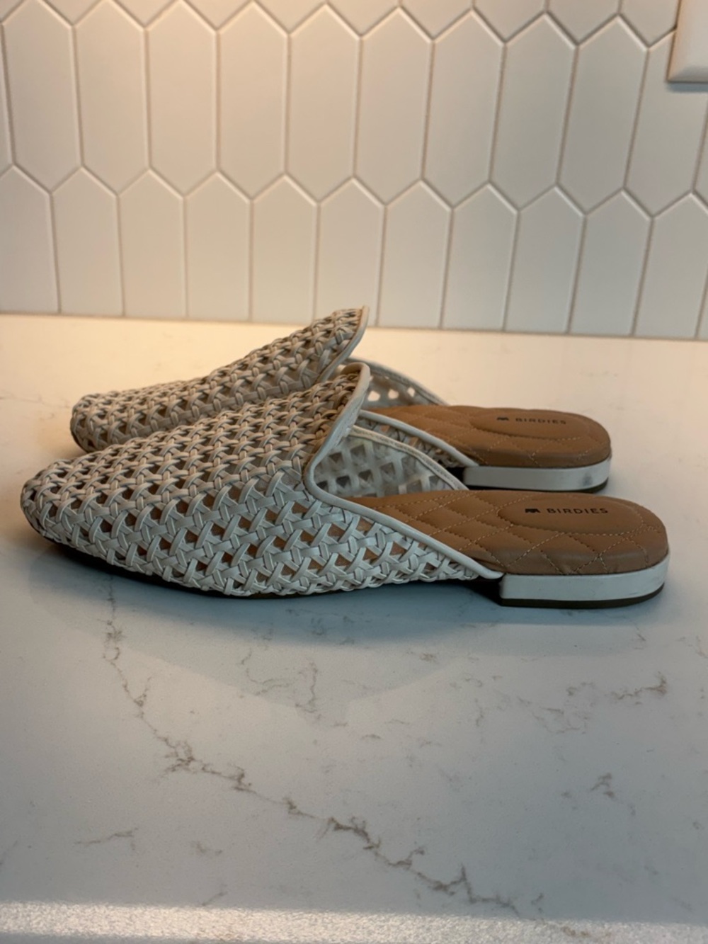 EUC Birdies Phoebe Woven Mules. Ecru. Size 10.5. Retail price $145. - Picture 3 of 8